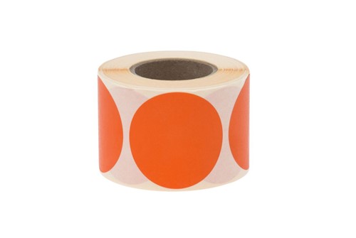 Samoprzylepne etykiety okrągłe pomarańczowe