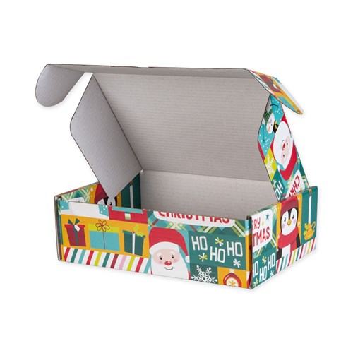 Pudełko świąteczne z nadrukiem 310x220x98mm Pingwin F427