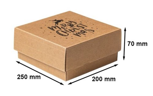Pudełko świąteczne karbowane z wieczkiem250x200x70mm MC F422