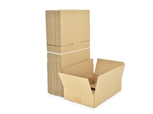 Zestaw 25 brązowych kartonów klapowych 640 × 380 × 390 mm Paczkomat C z tektury falistej EB 580