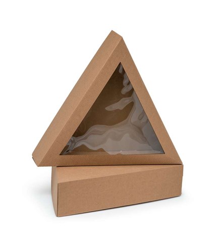 Pudełko karbowane z oknem trójkątne 410x90mm