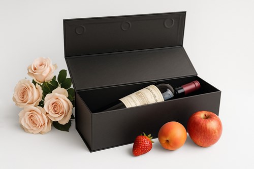 Karton z magnesem na 1 wino CZARNE 100x100x350mm - EASY