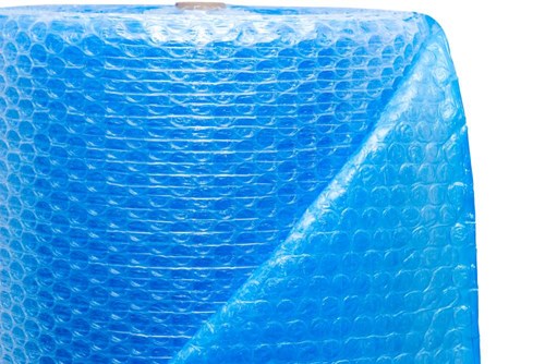 Niebieska folia bąbelkowa UV 150cm x 50m duży bąbel