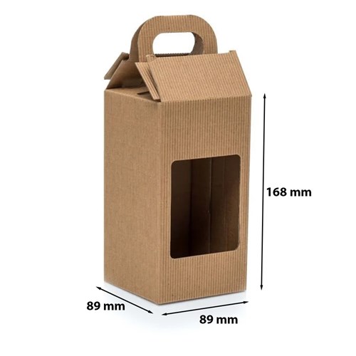 Karbowany karton na miód z okienkiem 0,9l 89x89x168 mm