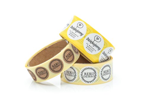 Naklejki okrągłe Białe Fi30mm Rękodzieło - 200szt