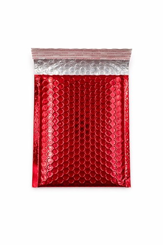 Ozdobna koperta metaliczna czerwona 140x170 mm B6