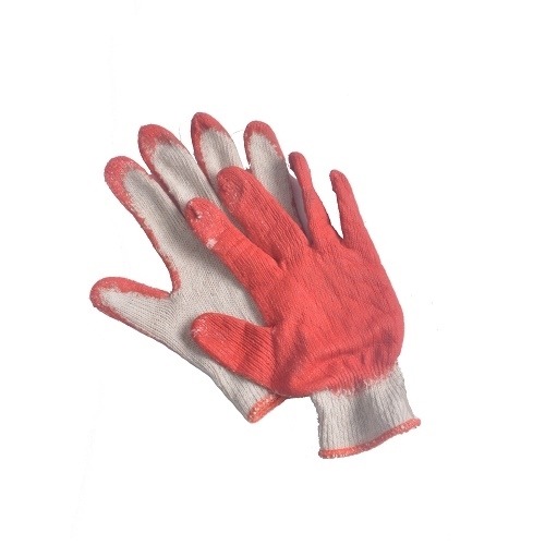 Rękawice wampirki BHP w  kolorze biało-czerwonym do ochrony rąk przed czynnikami zewnętrznymi