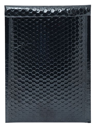 Czarna koperta metaliczna, bąbelkowa