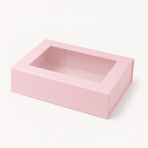 Pudełko Magnetyczne Różowe z okienkiem 200x150x55mm (zew)