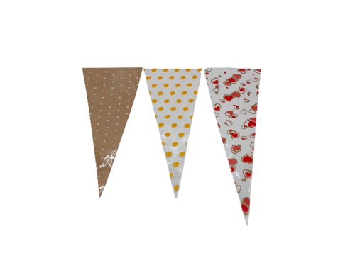 Rożek Celofanowy Szpic Groszki 15x35cm