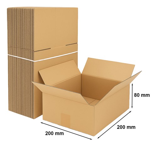 Kartony klapowe 200x200x80mm, 50 sztuk