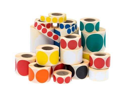 Etykiety samoprzylepne okrągłe na rolce