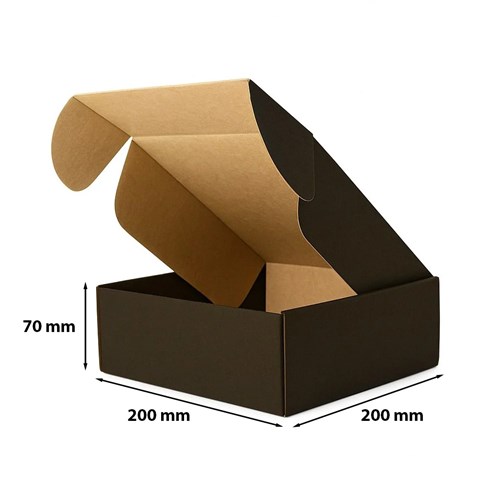 Karton wykrojnikowy czarny 200x200x70 mm – eleganckie pudełko ozdobne