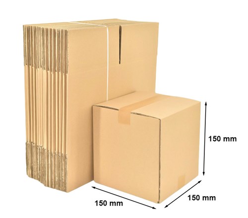 Kartony Klapowe 150x150x150mm Brązowe, 100szt