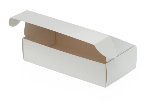 Białe pudełko laminowane Fefco 427