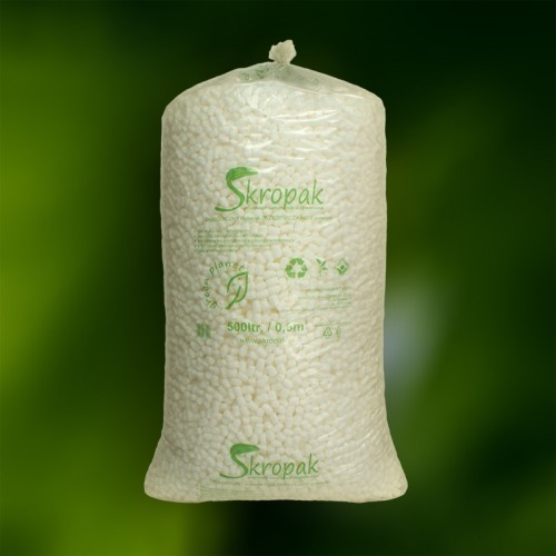 Biały Eko Skropak w formie wypełniacza o pojemności 500 litrów