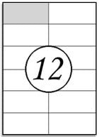 Głęboka biel arkusza A4 z etykietami samoprzylepnymi o formacie 12P