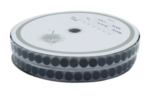 Kółko Rzepowe 10mm Czarne 1800szt Haczyk + Pętelka