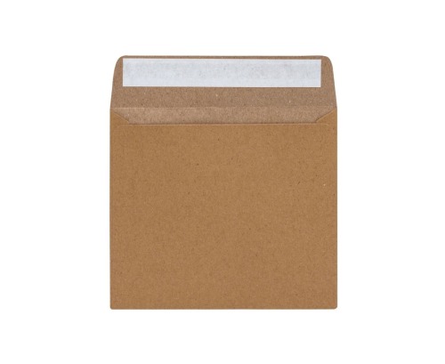 Koperta w kolorze brązu, w pełni biodegradowalna i wymiarach 156x156mm