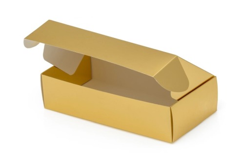 złote laminowane pudełko
