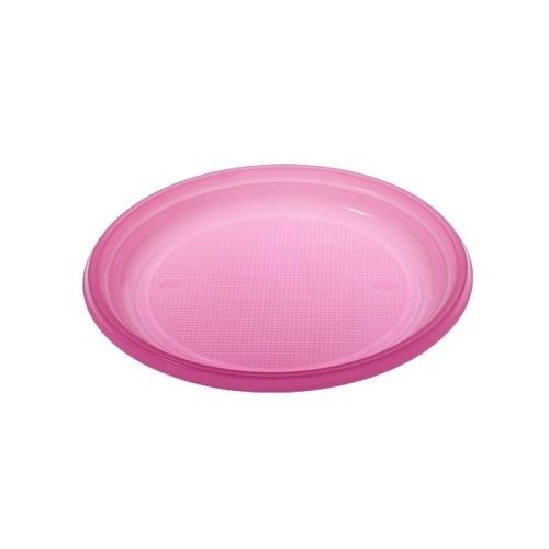 Talerze deserowe jednorazowe różowe 17 cm plastikowe 50 szt na imprezę