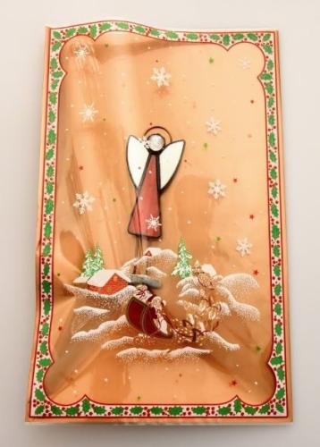 Świąteczny woreczek foliowy z nadrukiem Mikołaja 40x25 cm