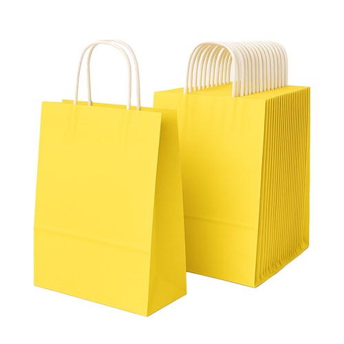 Pakiet - Torba papierowa na prezent 180x80x225 / ŻÓŁTA 10 szt