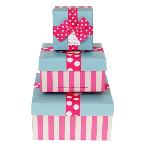 Zestaw pudełek kwadrat Blue Top (3 szt)