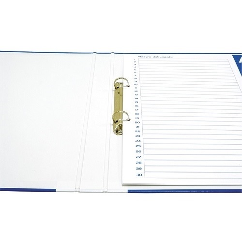 Niebieski segregator do przechowywania akt osobowych