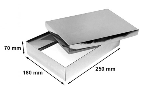 Pudełko Laminowane 250x180x70mm Srebrne