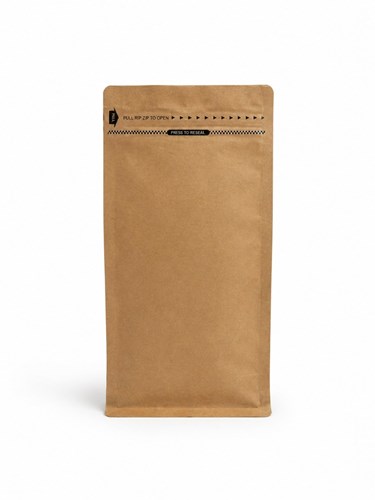 Doypack na kawę brązowy kraft 250 ml 120×80×200 mm 25 sztuk