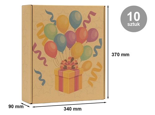 karton urodzinowy 10 sztuk, pudełka fasonowe urodziny, karton prezentowy okolicznościowy, kartony kraft kolorowe, pudełka na prezenty