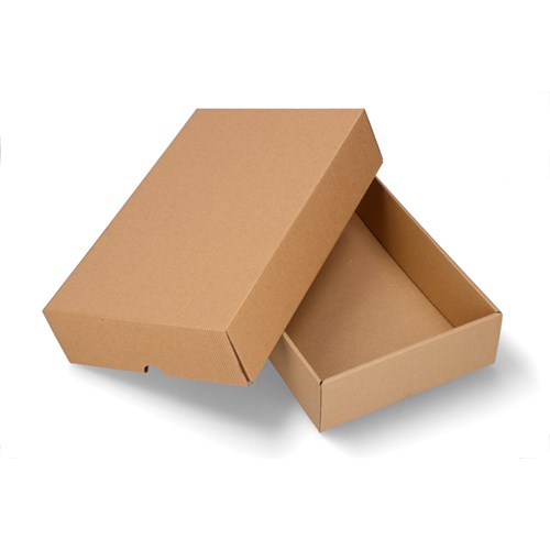 Pudełko karbowane 350x200x100 mm karton brązowy z wieczkiem