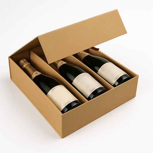 Pudełko na 3 wina z magnesem 320x270x85mm KRAFT