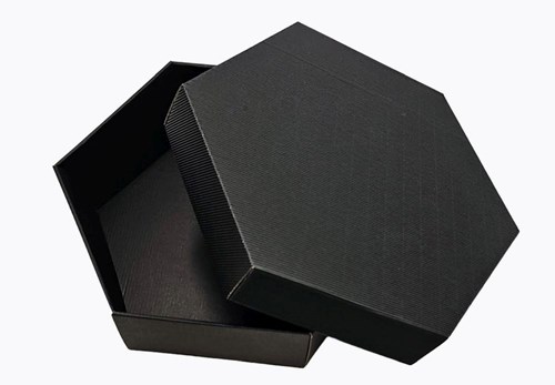 Pudełka karbowane czarne z wieczkiem 380x380x90mm 10szt