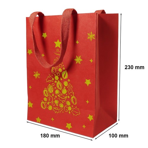 torba prezentowa, torba kraft, torba świąteczna, torba czerwona, torba papierowa