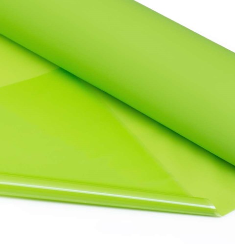 matowy zielony celofan