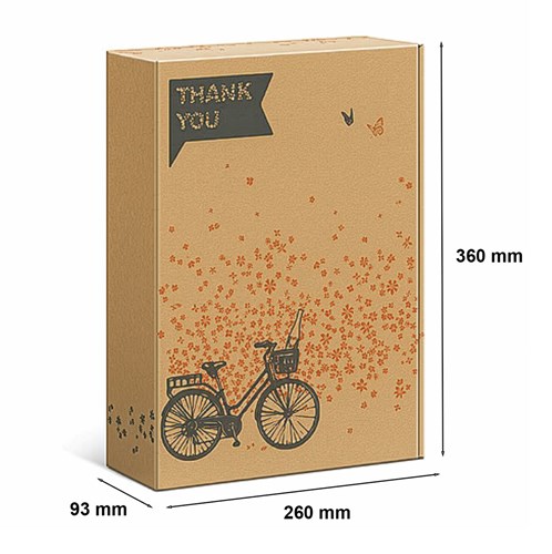 Karton prezentowy ozdobny 360x260x93mm Thank You