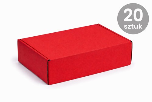 karton fasonowy czerwony 330x250x100 mm 20 sztuk