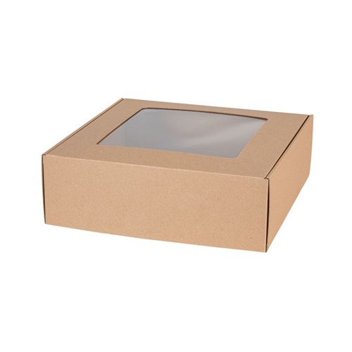 Pudełko prezentowe z okienkiem 300x300x100mm EKO Kwadrat F427