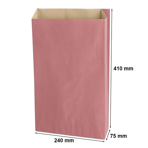 Torebka fałdowa KRAFT PINK 240x410+75mm