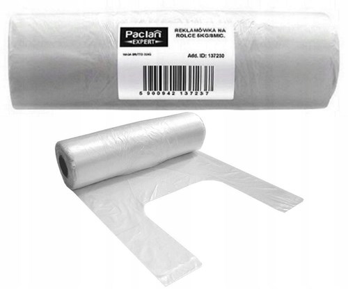  Paclan Expert reklamówki HDPE – 140 sztuk, 5 kg, przezroczyste