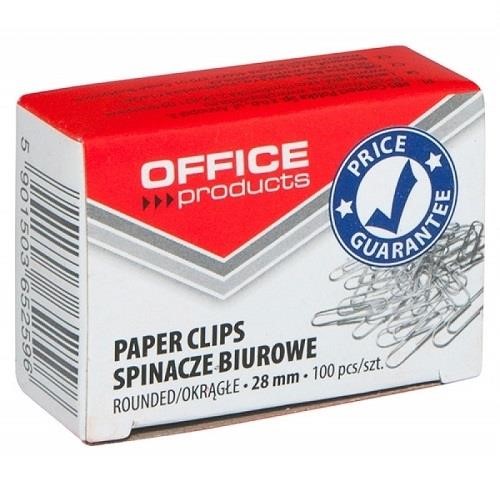 Spinacze Biurowe 28mm Office nikiel 100szt.