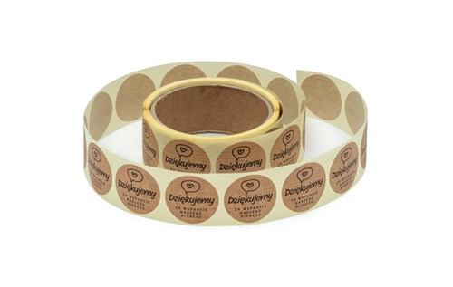 Naklejki okrągłe Kraft "Dziękujemy za wsparcie..."