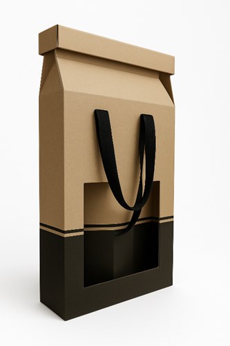 Pudełko Premium EKO POP-UP na 2 wina – kraft 190×95×385 mm