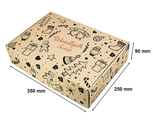 karton fasonowy, karton świąteczny, pudełko Pierniki, opakowanie prezentowe, karton 350x250x90