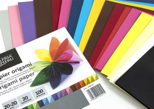 Papier do origami 20 kolorów 15x15cm - 100 ark.