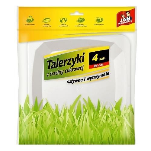 Talerz pulpa trzcina cukrowa 25cm 4szt.JN