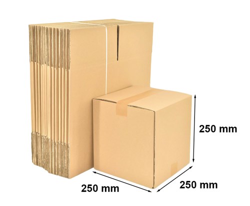 Kartony Klapowe 250x250x250mm, 10 sztuk