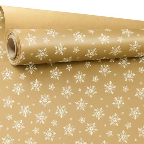 Papier ozdobny kraft z motywem białych gwiazdek 0,69 x 50 m 